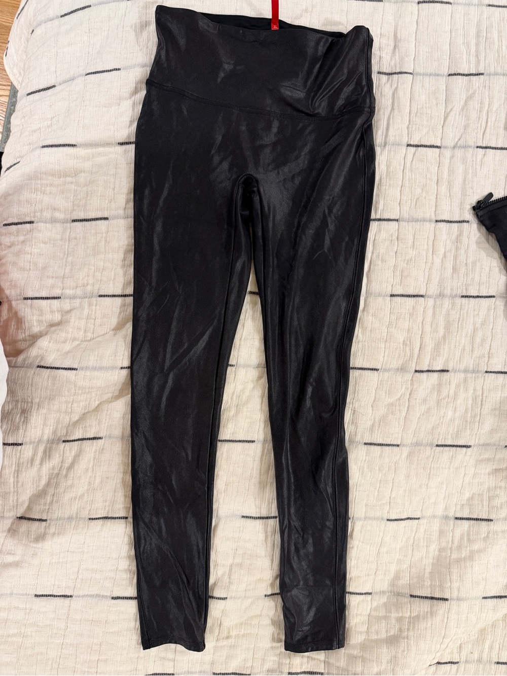 SPANX Black High-Waist Shiny Leggings